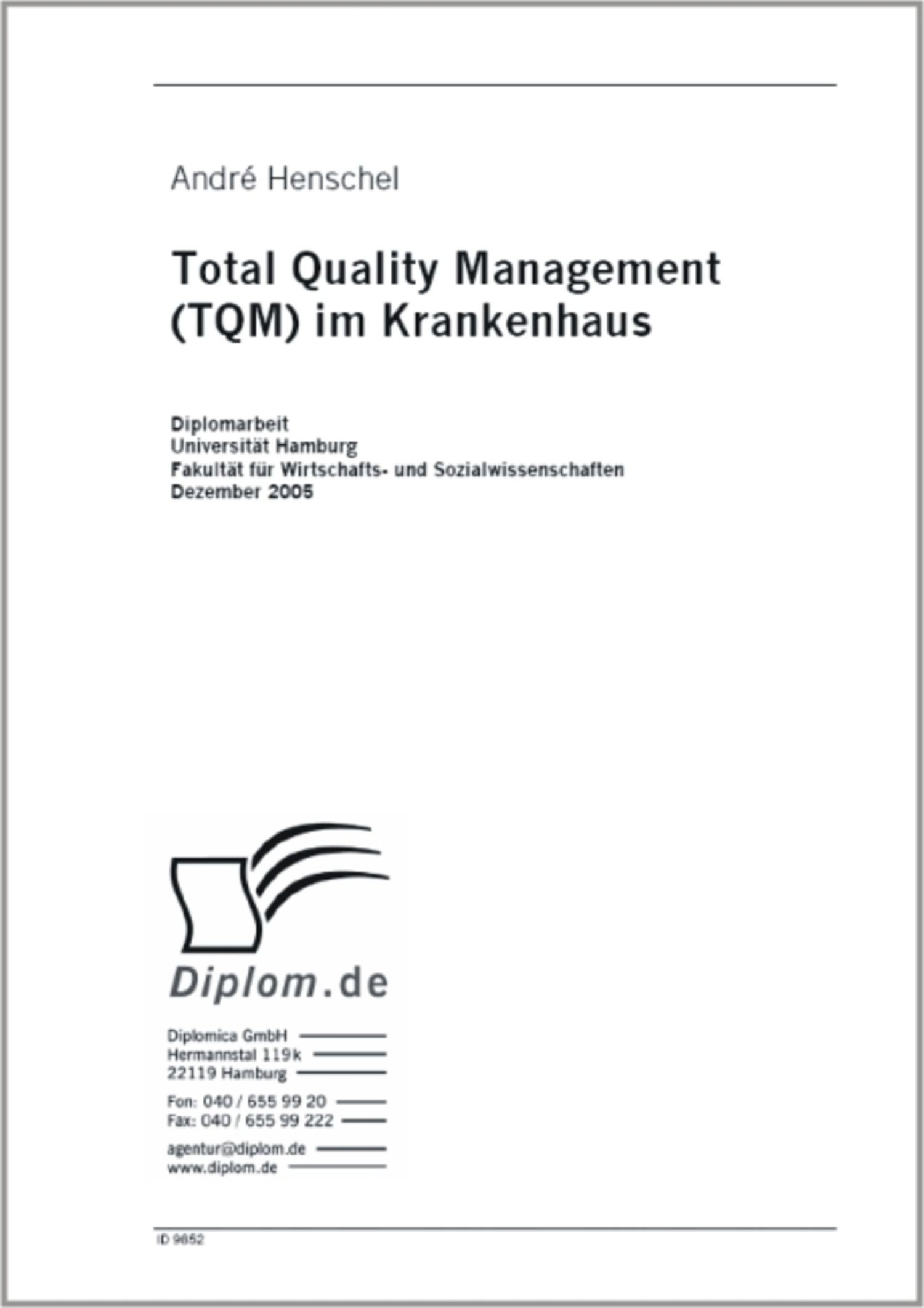Cover Total Quality Management (TQM) im Krankenhaus