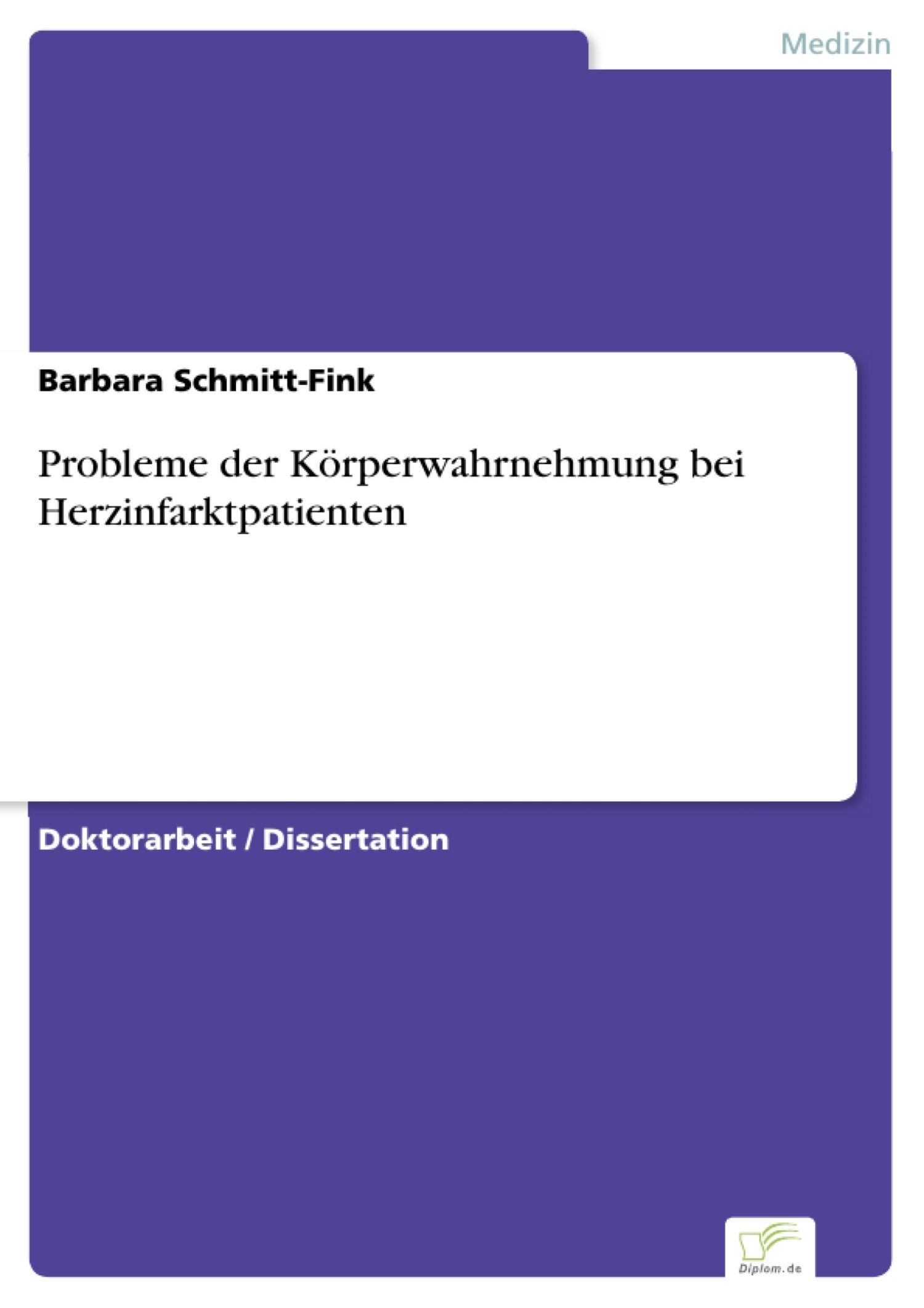 Cover Probleme der Körperwahrnehmung bei Herzinfarktpatienten