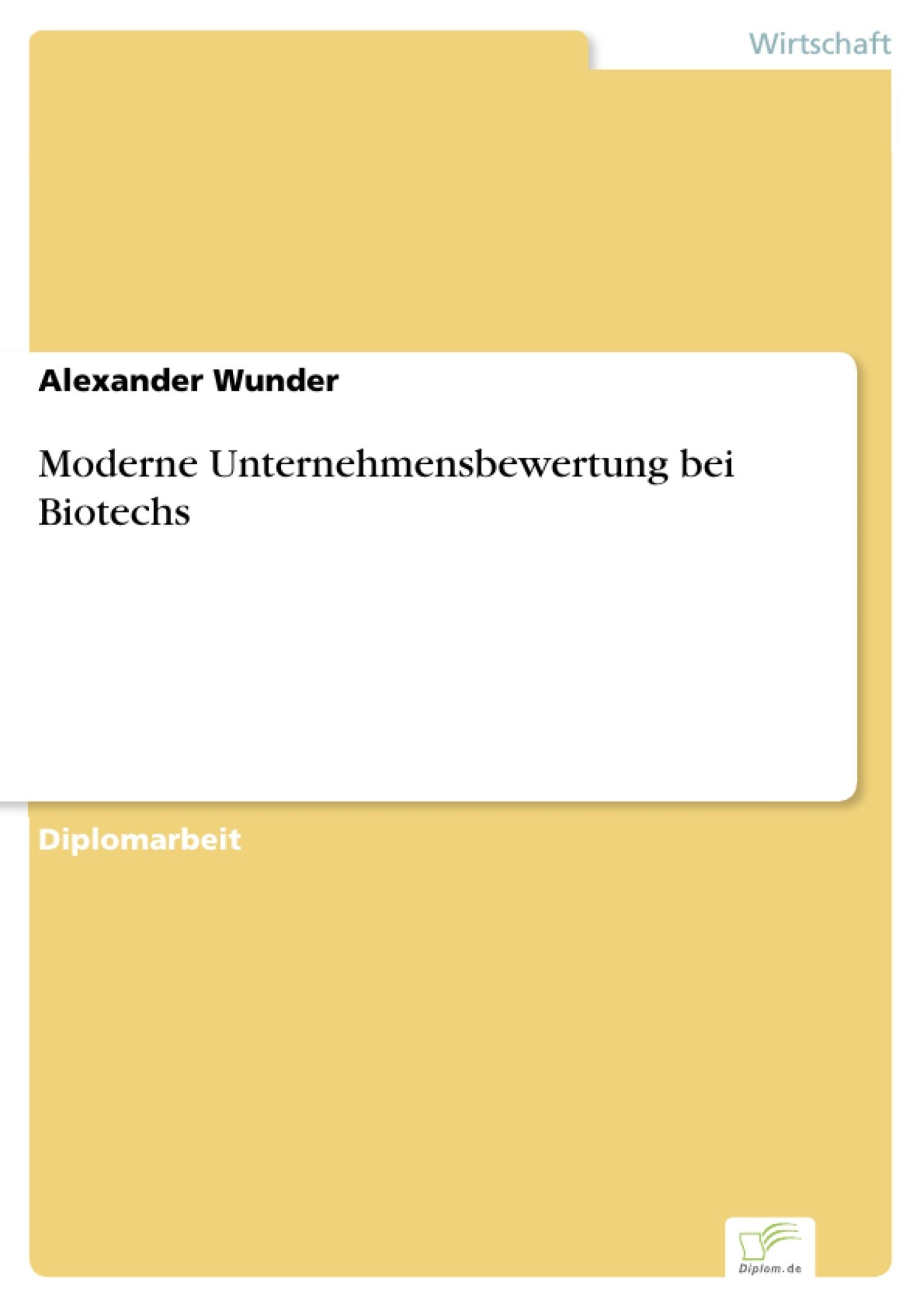 Cover Moderne Unternehmensbewertung bei Biotechs