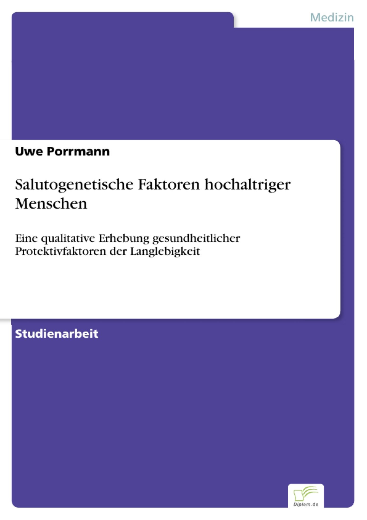 Cover Salutogenetische Faktoren hochaltriger Menschen