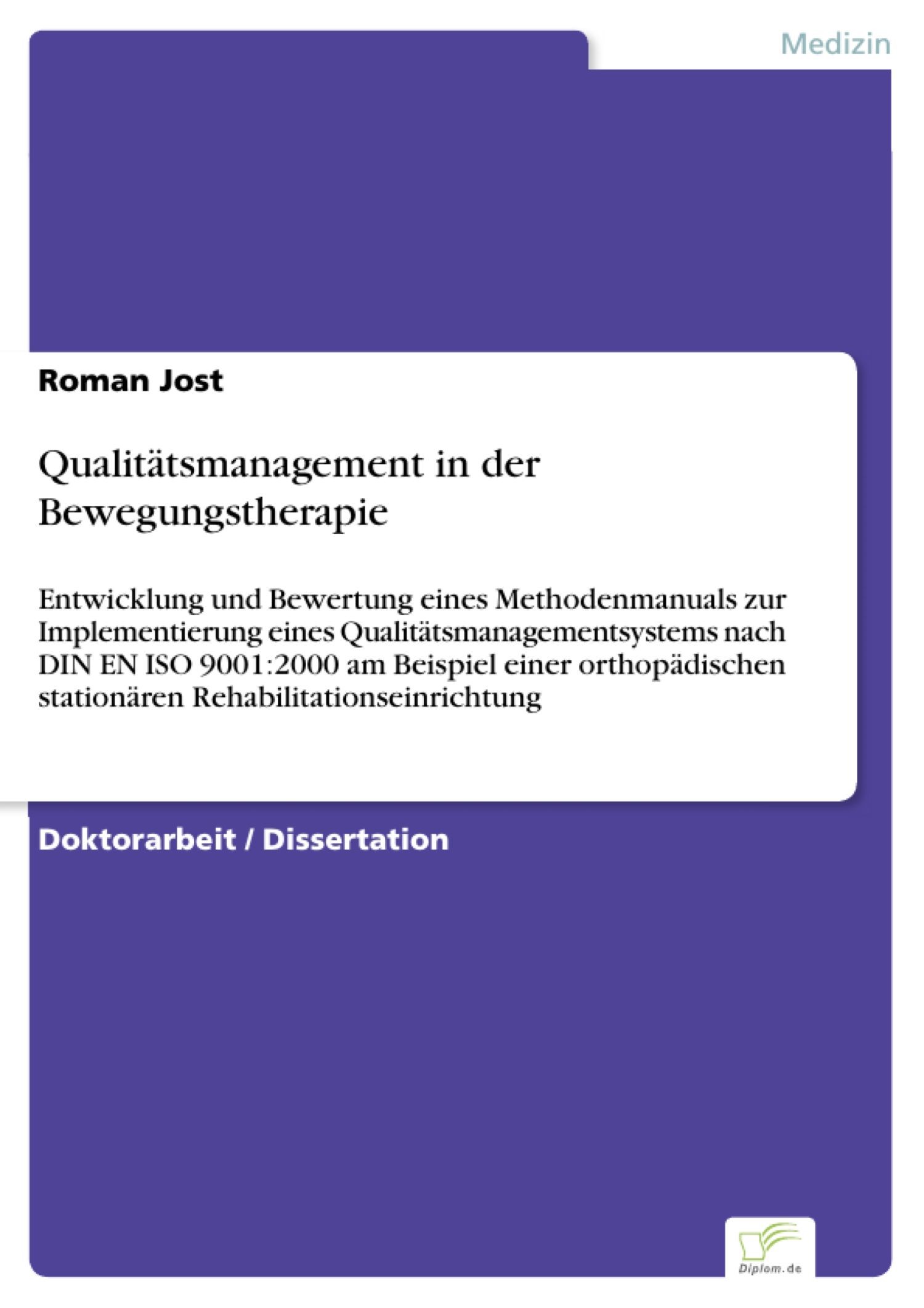 Cover Qualitätsmanagement in der Bewegungstherapie