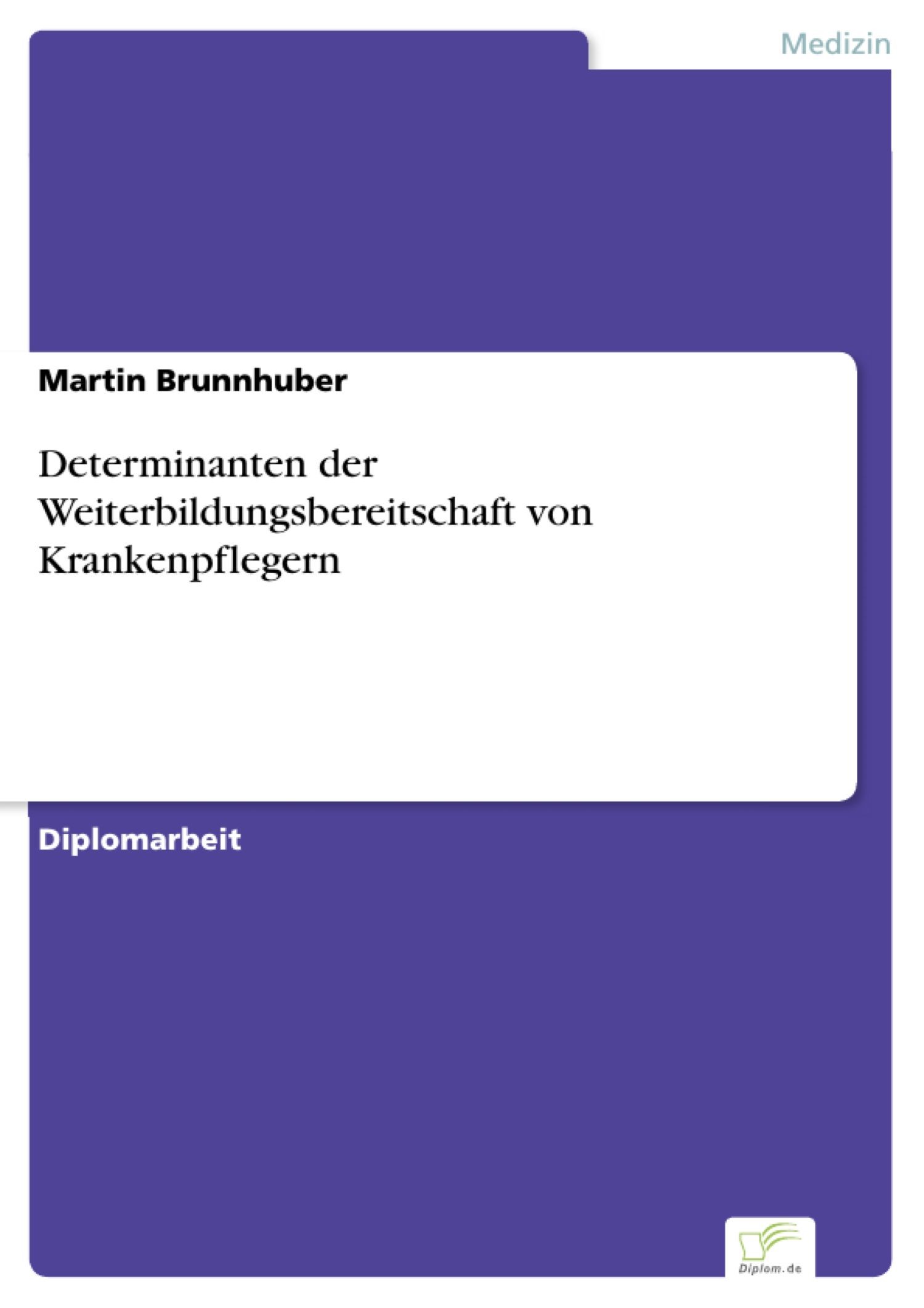 Cover Determinanten der Weiterbildungsbereitschaft von Krankenpflegern