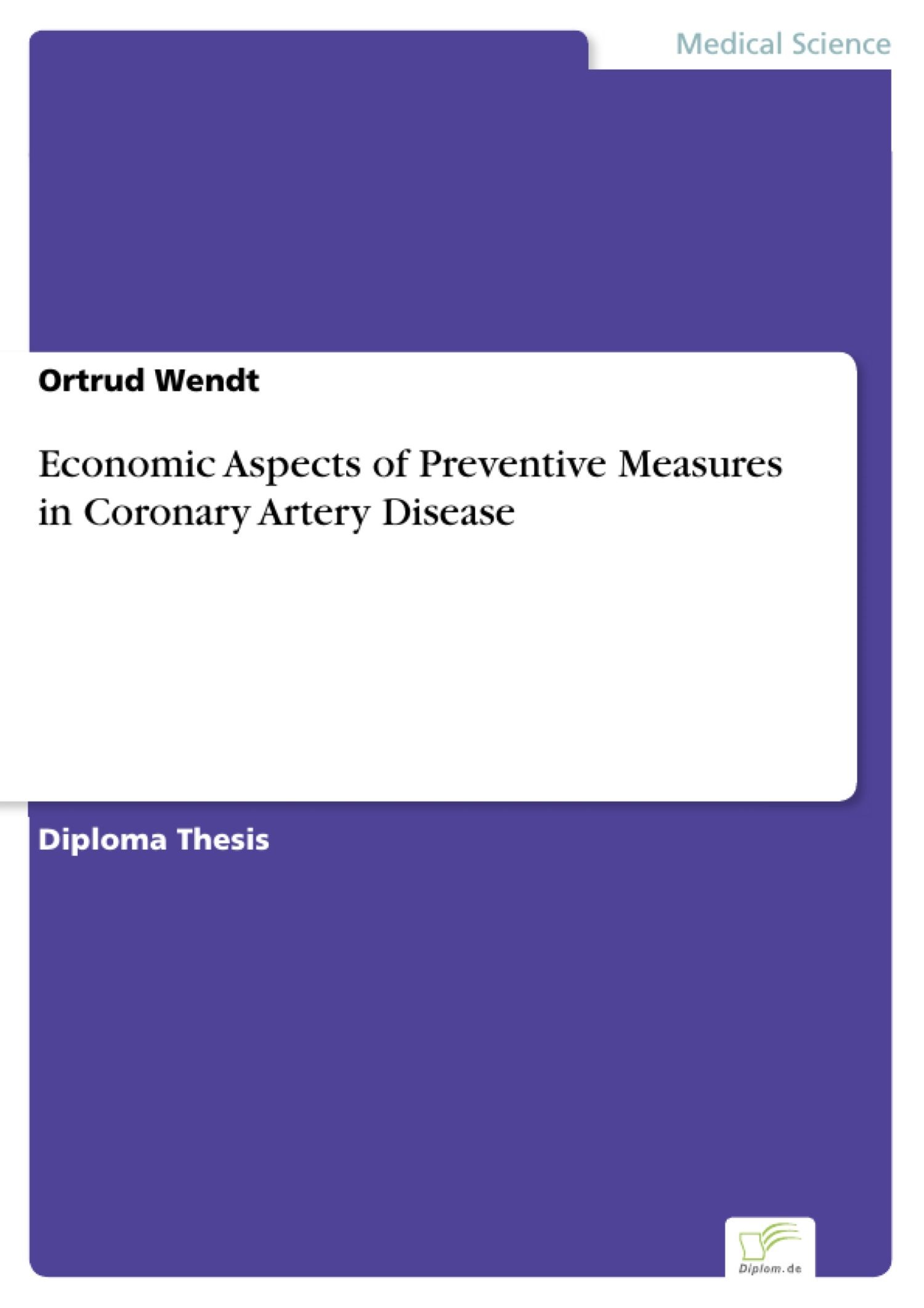 Cover Economic Aspects of Preventive Measures in Coronary Artery Disease