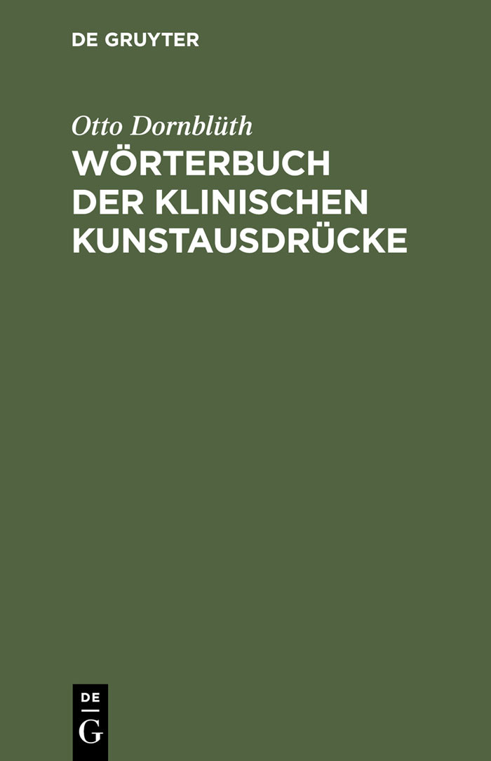 Cover Wörterbuch der klinischen Kunstausdrücke