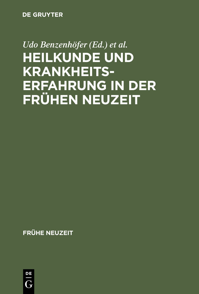 Cover Heilkunde und Krankheitserfahrung in der frühen Neuzeit
