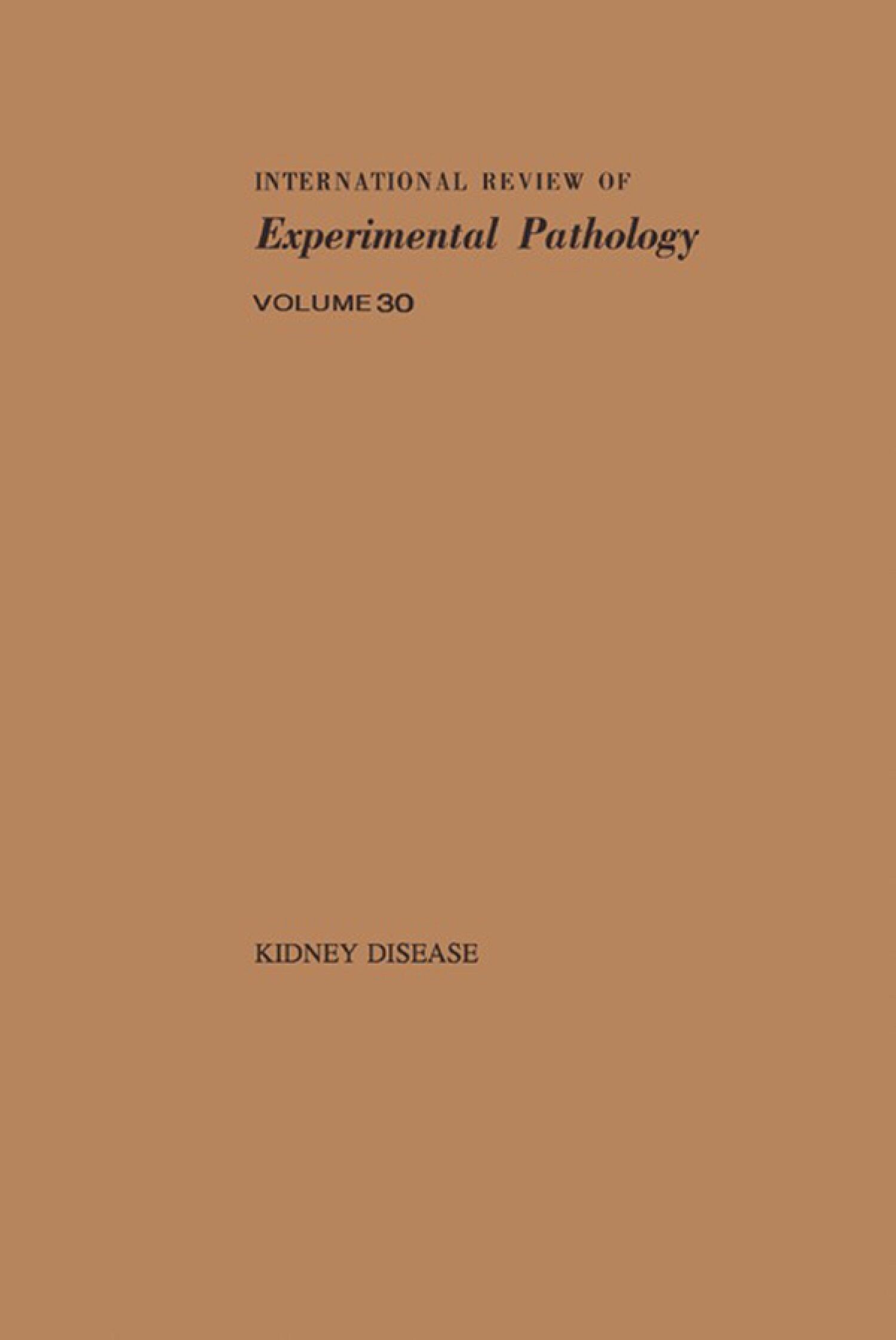 Cover International Review of Experimental Pathology