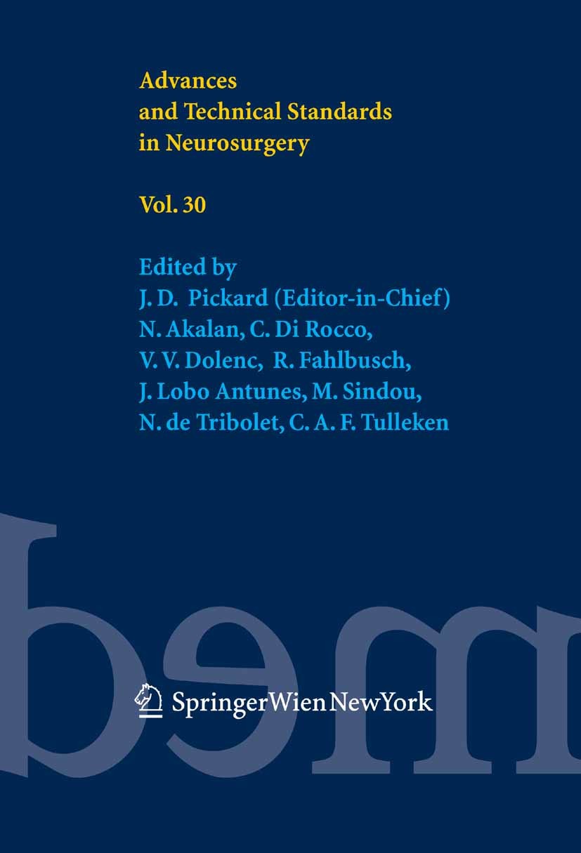 Cover Advances and Technical Standards in Neurosurgery Vol. 30