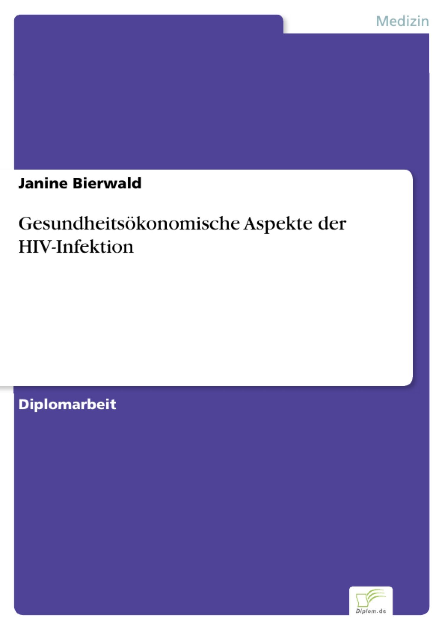 Cover Gesundheitsökonomische Aspekte der HIV-Infektion