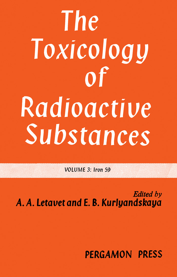 Cover The Toxicology of Radioactive Substances