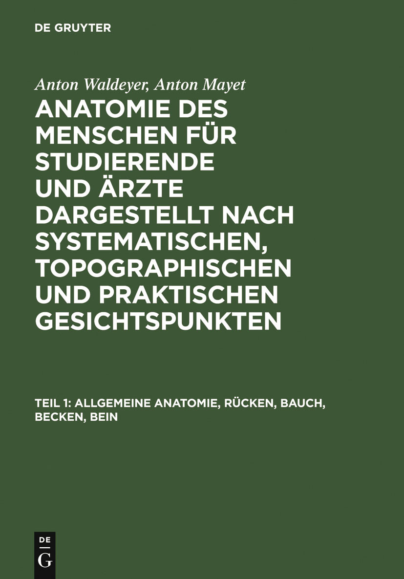 Cover Allgemeine Anatomie, Rücken, Bauch, Becken, Bein