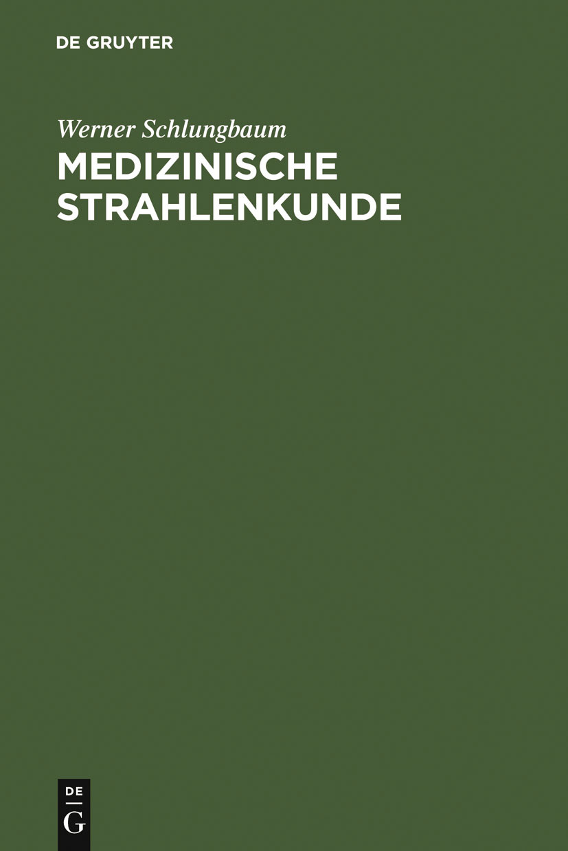 Cover Medizinische Strahlenkunde
