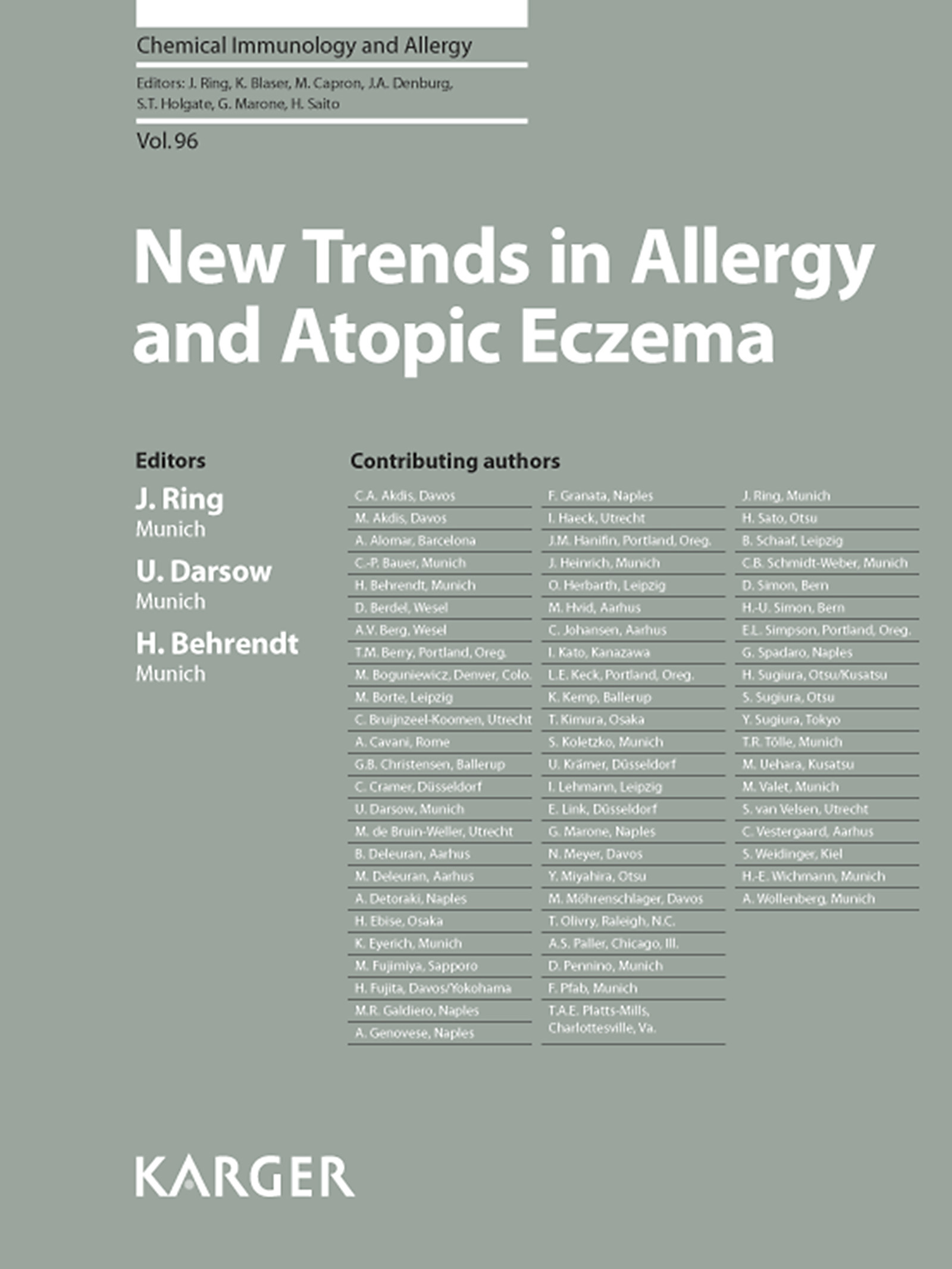 Cover New Trends in Allergy and Atopic Eczema