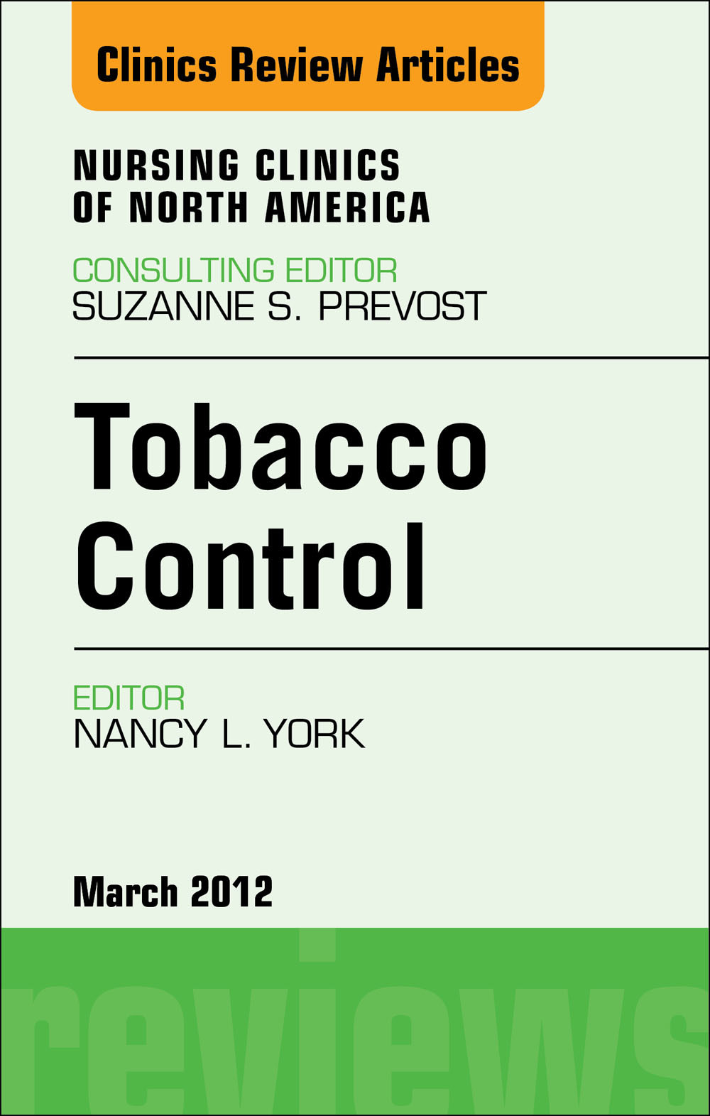 Cover Tobacco Control, An Issue of Nursing Clinics