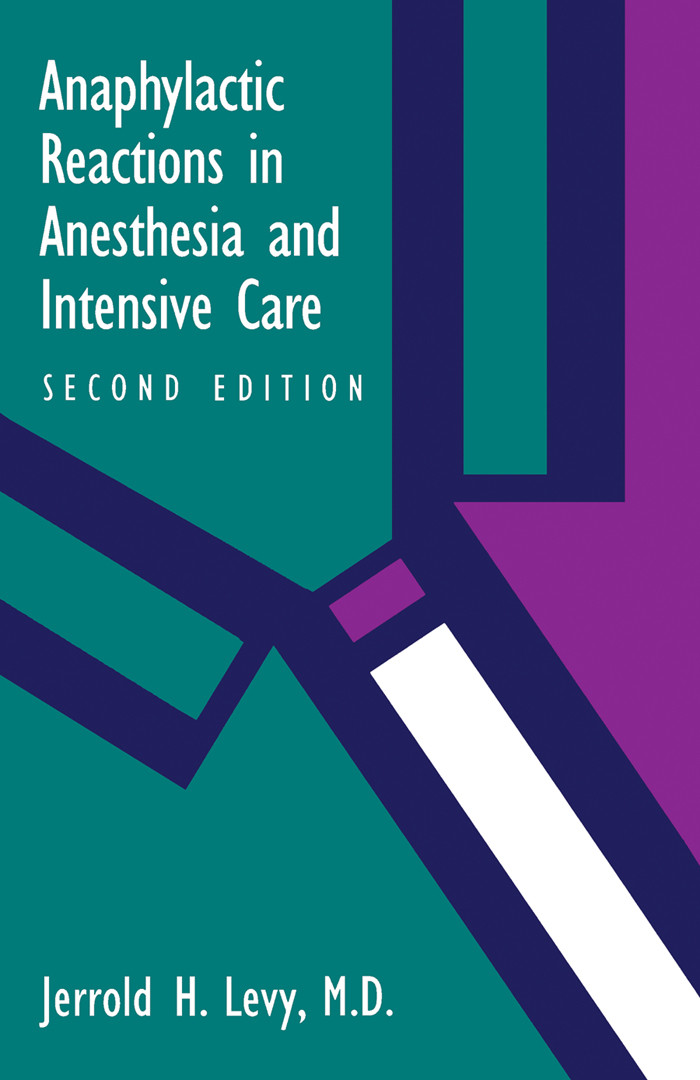 Cover Anaphylactic Reactions in Anesthesia and Intensive Care