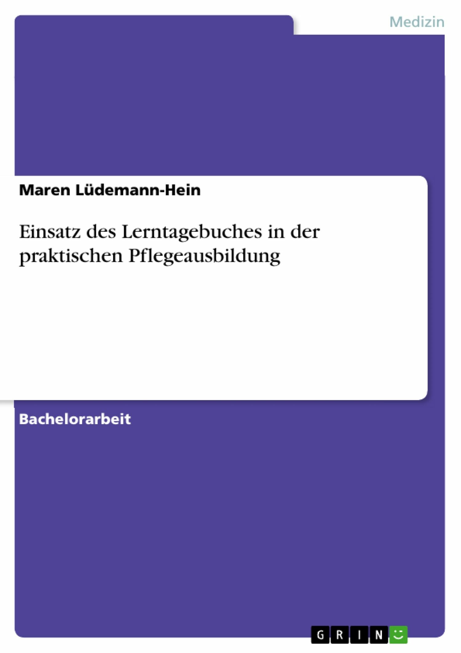 Einsatz Des Lerntagebuches In Der Praktischen Pflegeausbildung E Book 0083