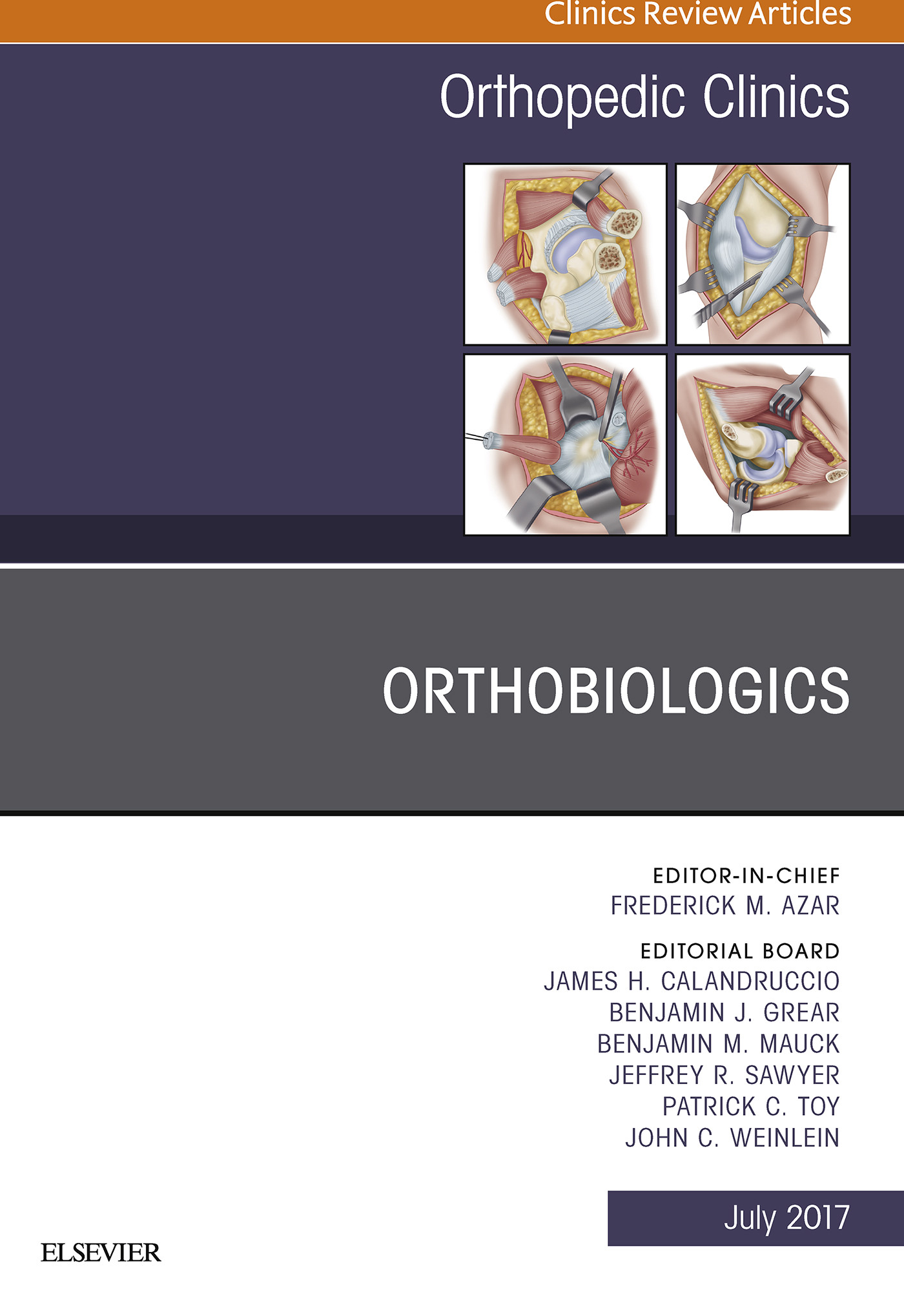 Cover Orthobiologics, An Issue of Orthopedic Clinics, E-Book
