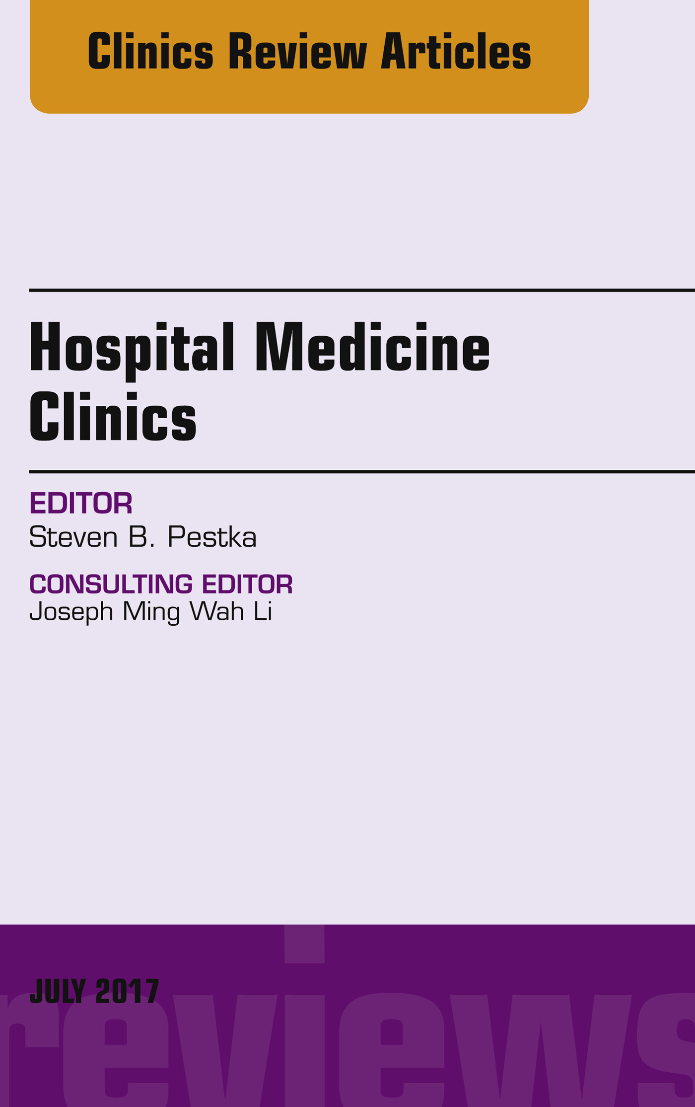 Cover Volume 6, Issue 3, An Issue of Hospital Medicine Clinics, E-Book