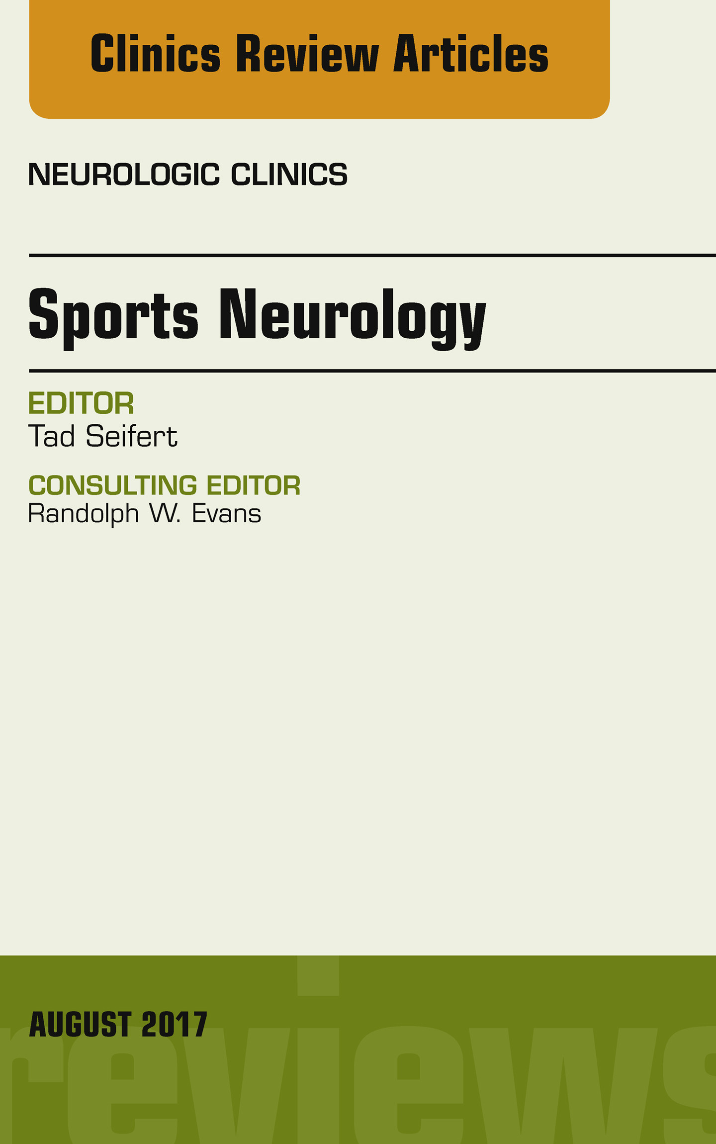 Cover Sports Neurology, An Issue of Neurologic Clinics, E-Book