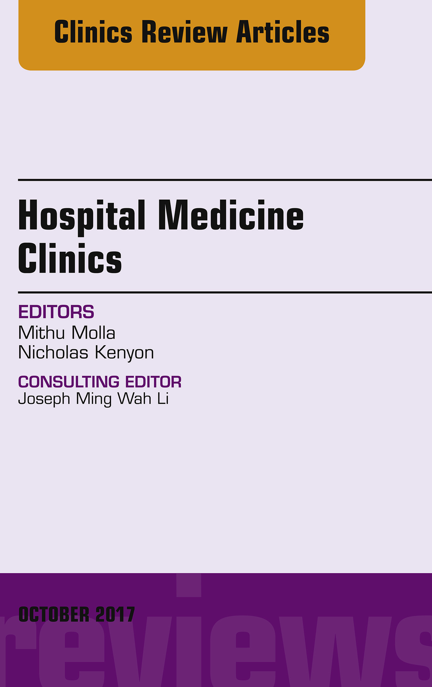Cover Volume 6, Issue 4, An Issue of Hospital Medicine Clinics, E-Book