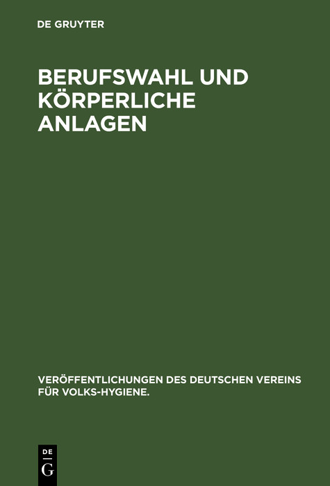 Cover Berufswahl und körperliche Anlagen