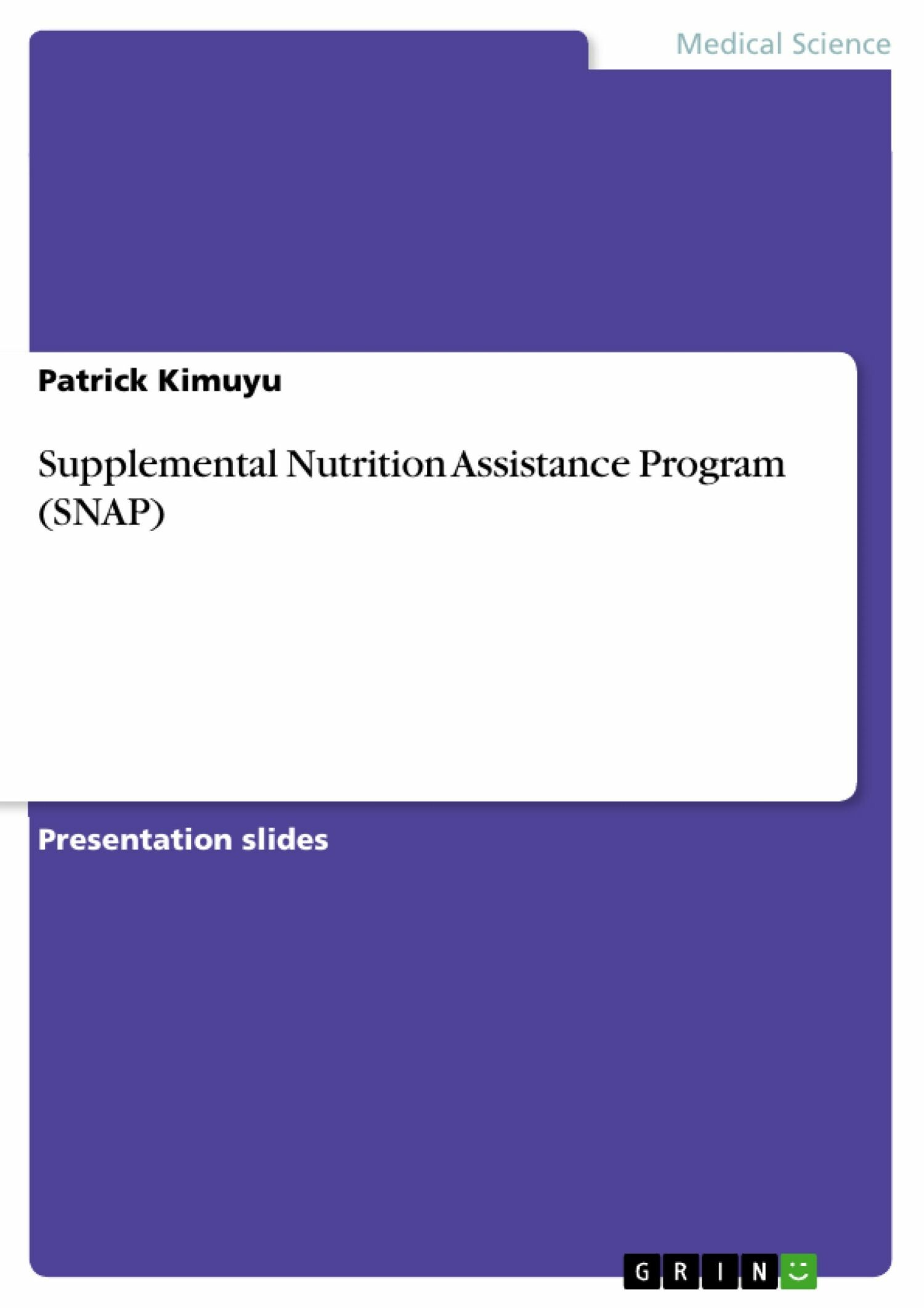 Supplemental Nutrition Assistance Program (SNAP) - E-Book