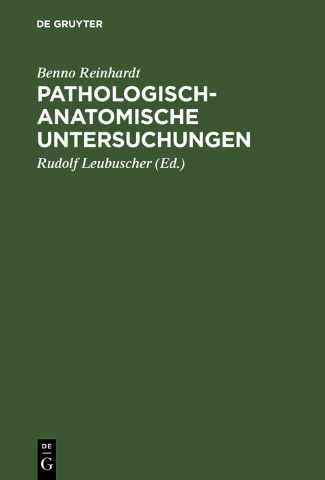 Cover Pathologisch-anatomische Untersuchungen