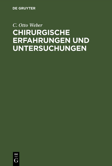 Cover Chirurgische Erfahrungen und Untersuchungen