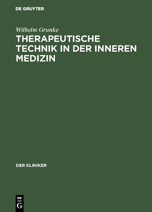 Cover Therapeutische Technik in der inneren Medizin