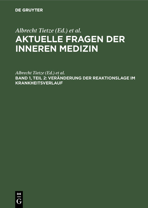 Cover Veränderung der Reaktionslage im Krankheitsverlauf