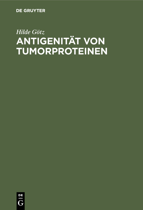 Cover Antigenität von Tumorproteinen