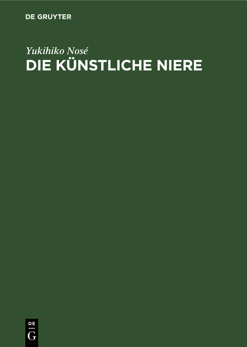 Cover Die künstliche Niere