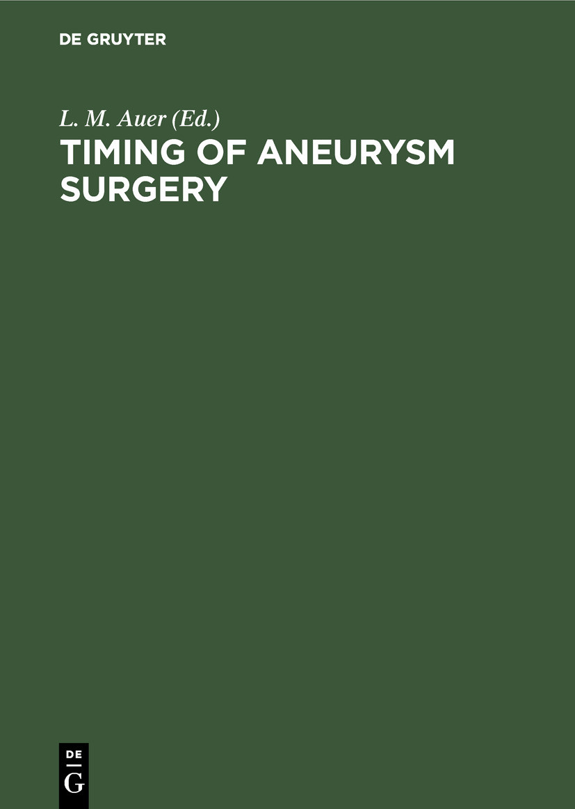 Cover Timing of Aneurysm Surgery