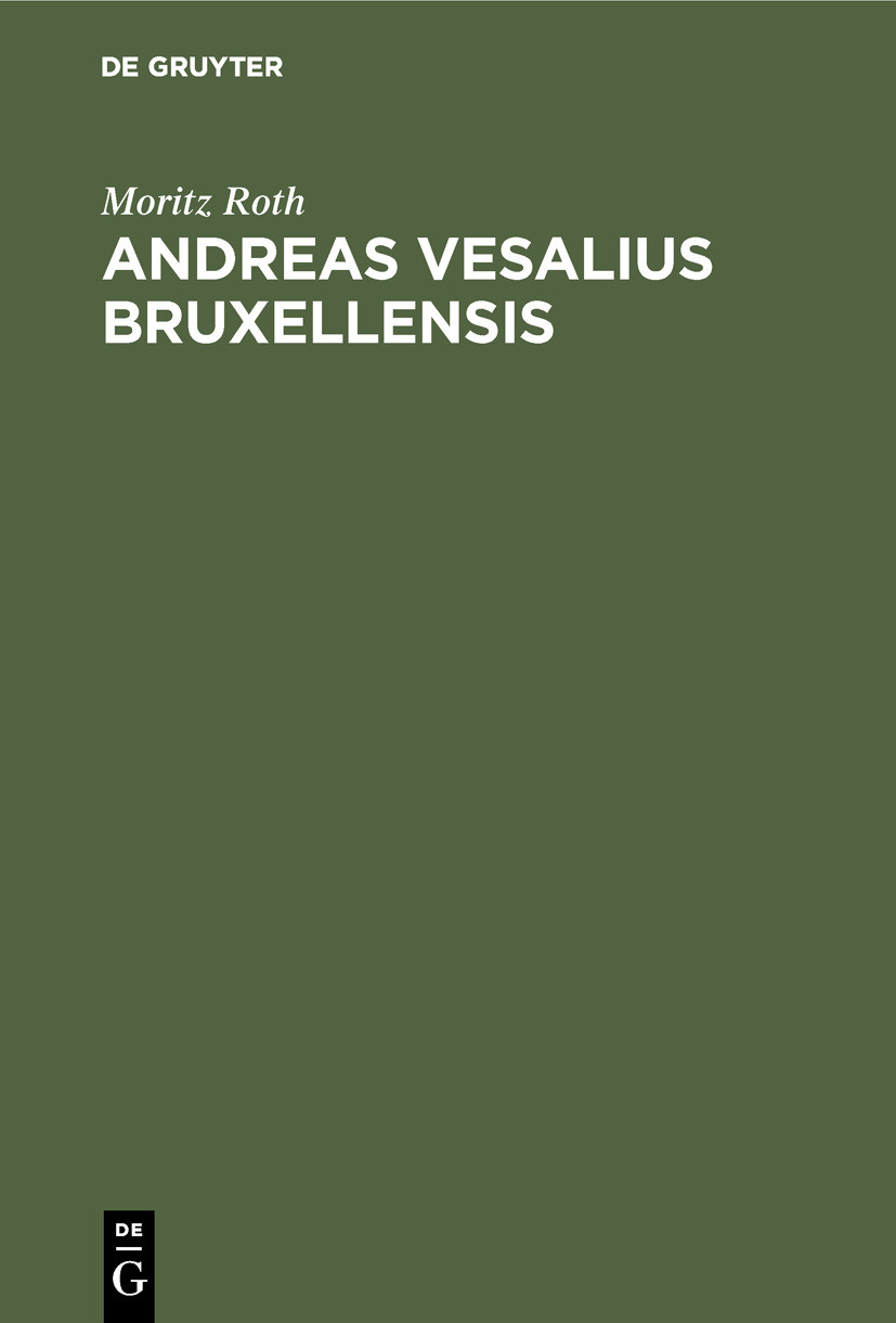 Cover Andreas Vesalius Bruxellensis