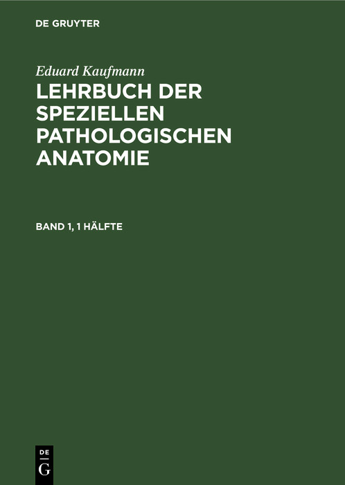 Cover Lehrbuch der speziellen pathologischen Anatomie