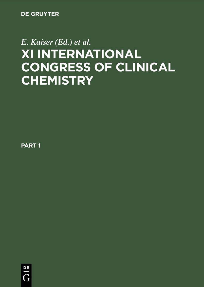 Cover XI International Congress of Clinical Chemistry