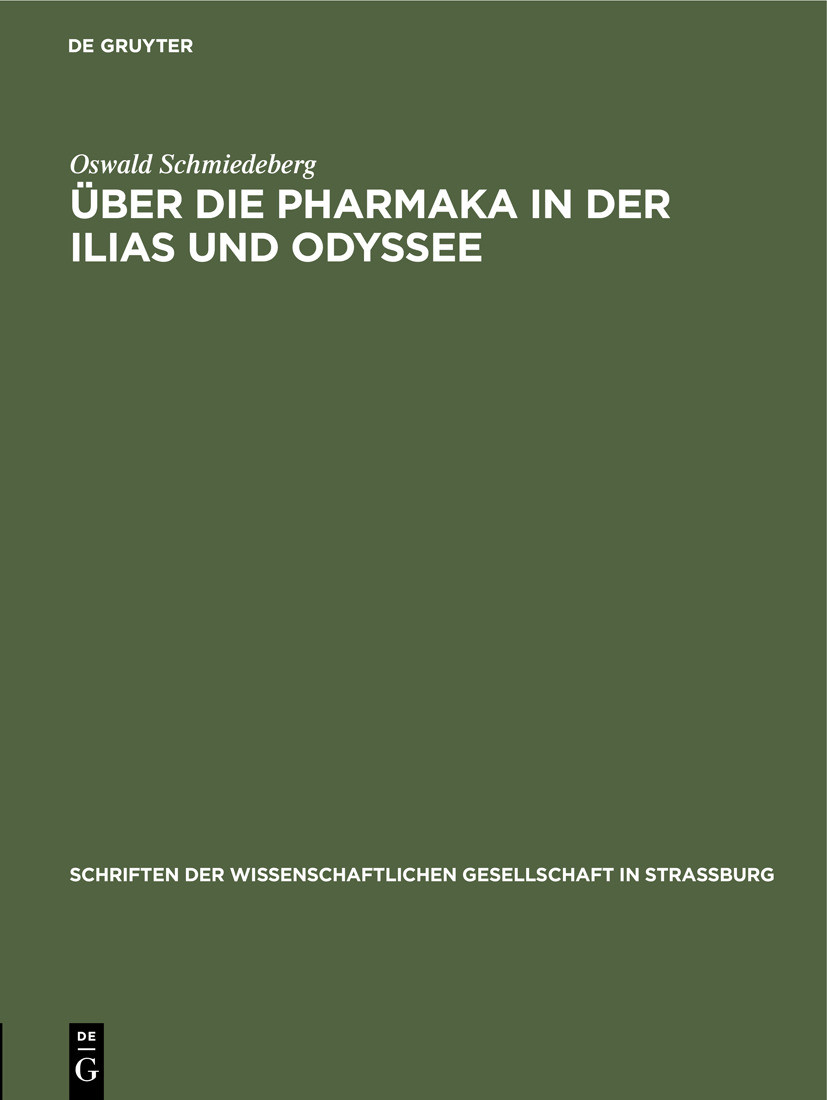 Cover Über die Pharmaka in der Ilias und Odyssee