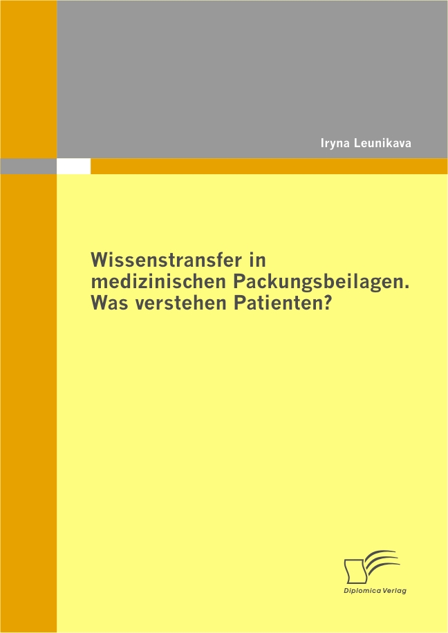 Cover Wissenstransfer in medizinischen Packungsbeilagen: Was verstehen Patienten?