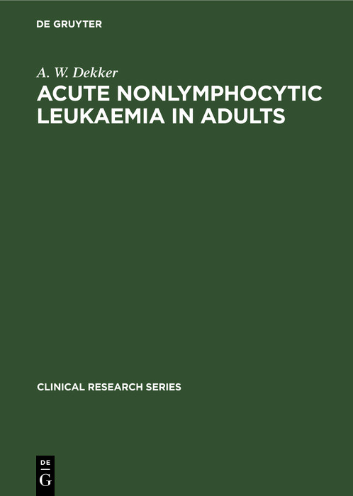 Cover Acute Nonlymphocytic Leukaemia in Adults