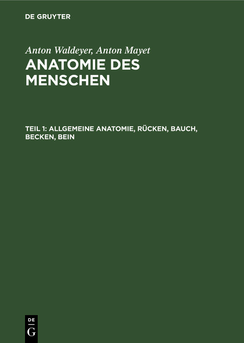 Cover Allgemeine Anatomie, Rücken, Bauch, Becken, Bein