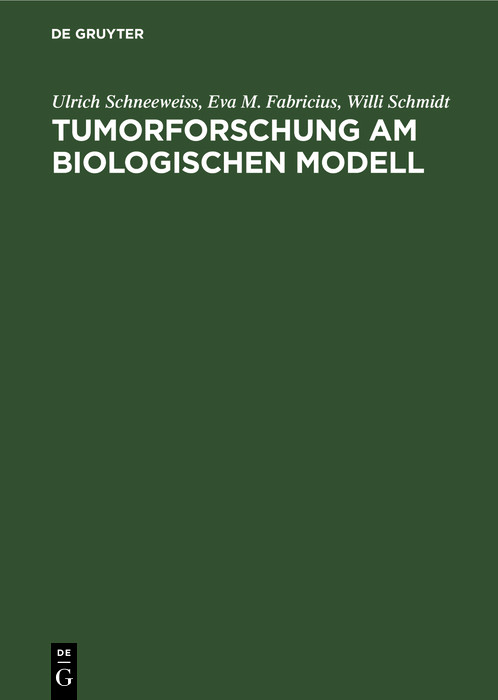 Cover Tumorforschung am biologischen Modell