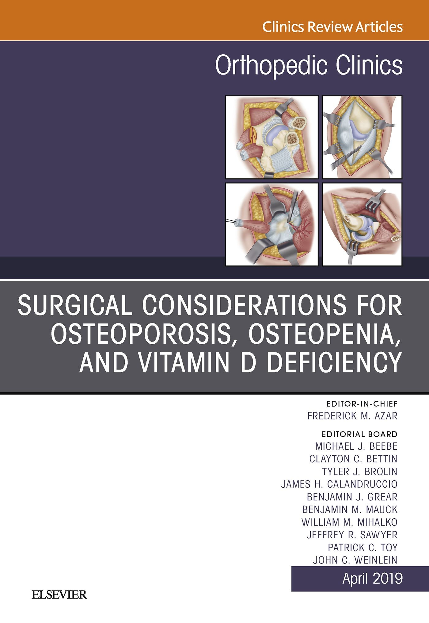 Cover Surgical Considerations for Osteoporosis, Osteopenia, and Vitamin D Deficiency, An Issue of Orthopedic Clinics, E-Book