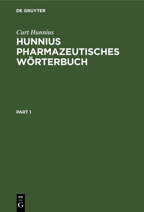 Cover Hunnius pharmazeutisches Wörterbuch