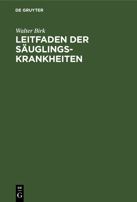 Cover Leitfaden der Säuglingskrankheiten