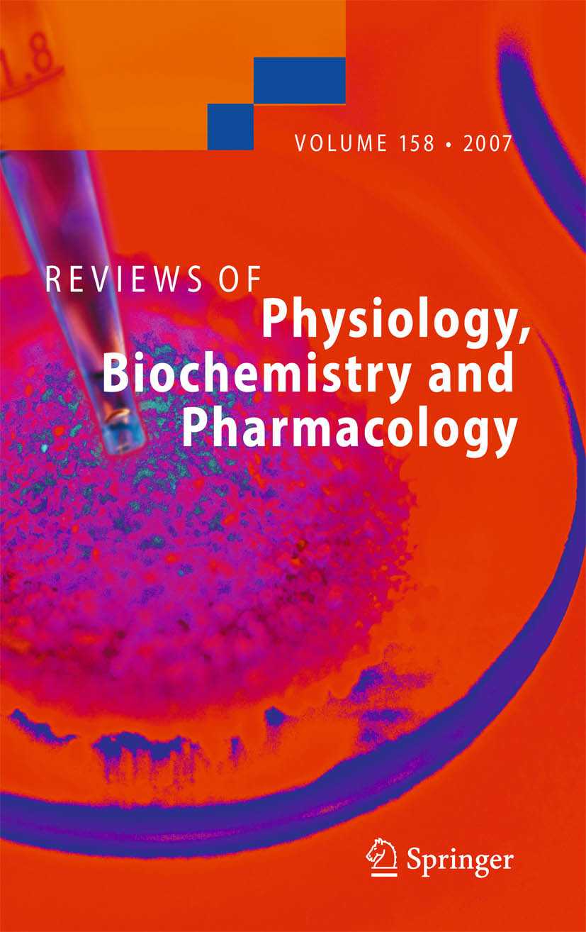 Cover Reviews of Physiology, Biochemistry and Pharmacology 158