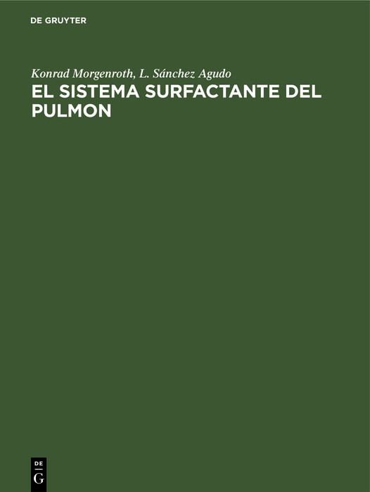 Cover El sistema surfactante del pulmon