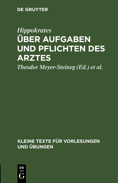 Cover Über Aufgaben und Pflichten des Arztes