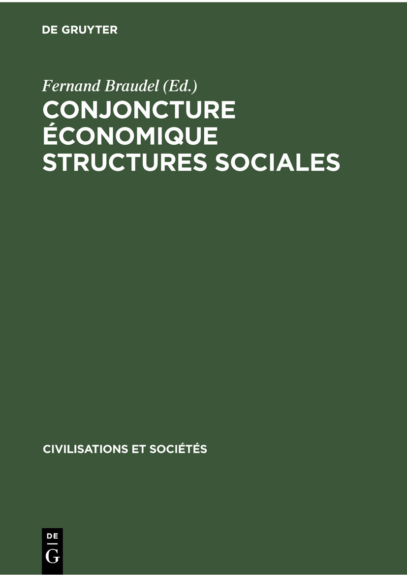 Cover Conjoncture économique structures sociales