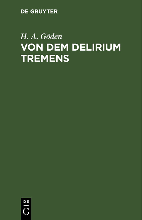 Cover Von dem Delirium tremens