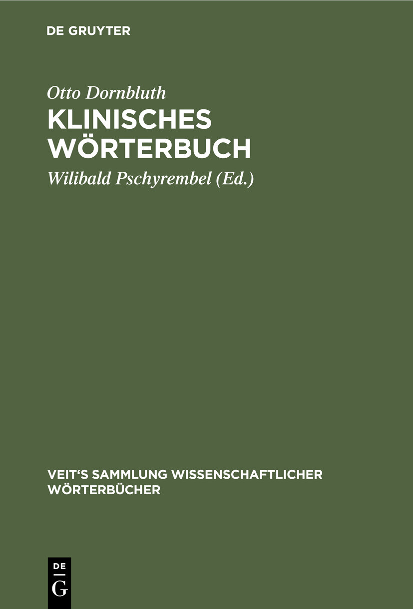 Cover Klinisches Wörterbuch