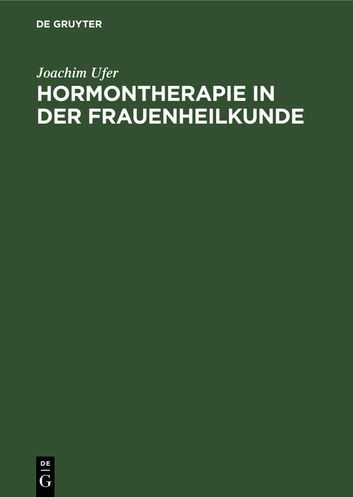 Cover Hormontherapie in der Frauenheilkunde
